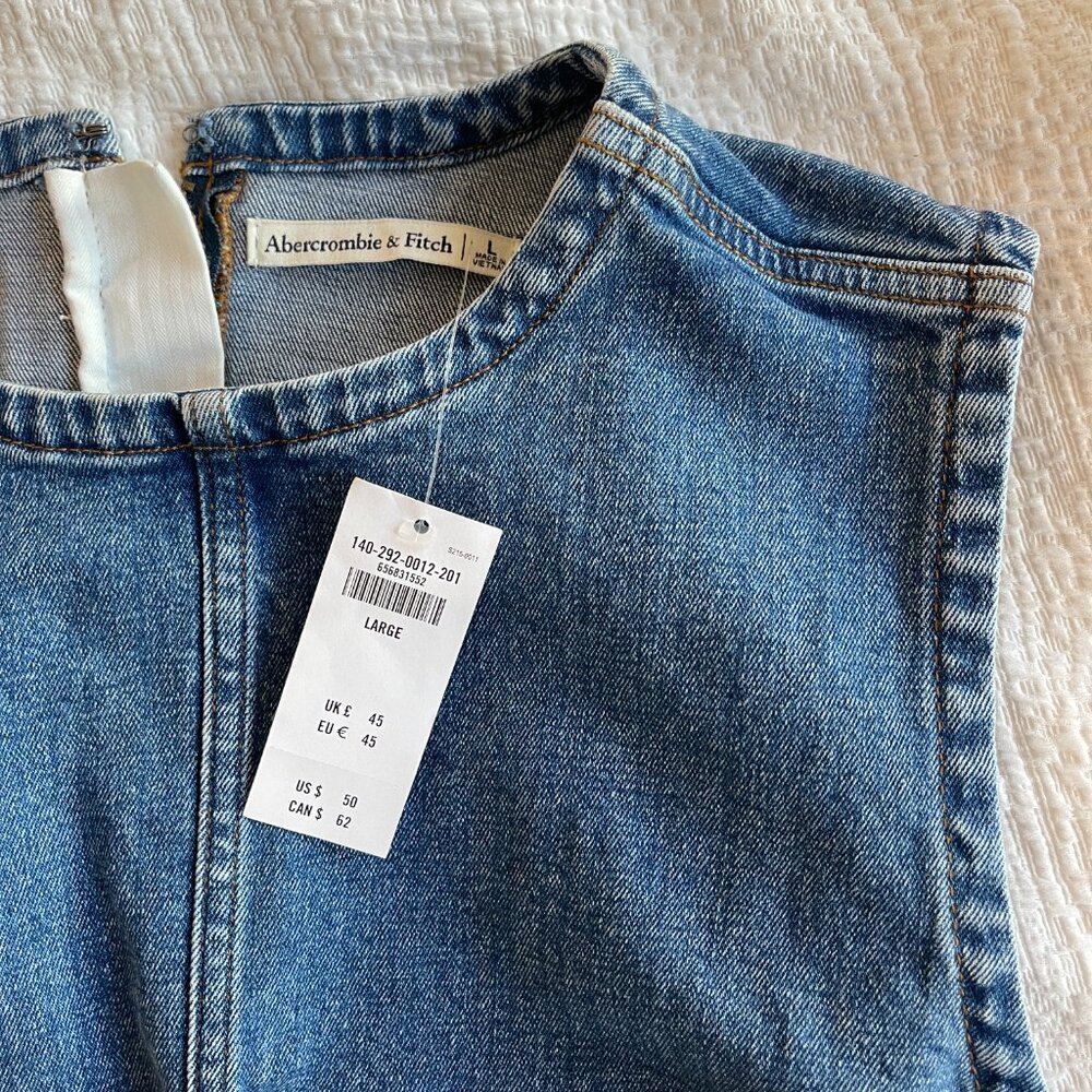 NWT - Abercrombie & Fitch Blue Denim Top - Size: Large - Picture 4 of 9